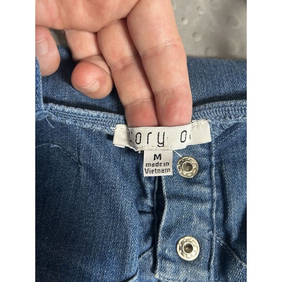 Story‎ On  Denim Chambray Crop Dark Wash Bustier Bralette NWT Medium Concert Y2K - Picture 4 of 6